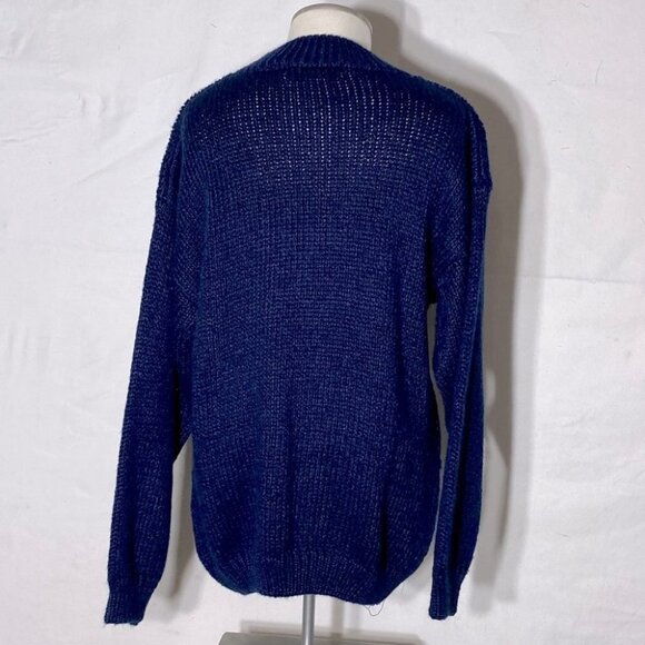 Vintage The Bay Principles Blue Ramie Acrylic Blend Crew Neck Knit Sweater M - Picture 5 of 11